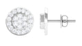 Natural Diamond Round Earrings with Screw Back