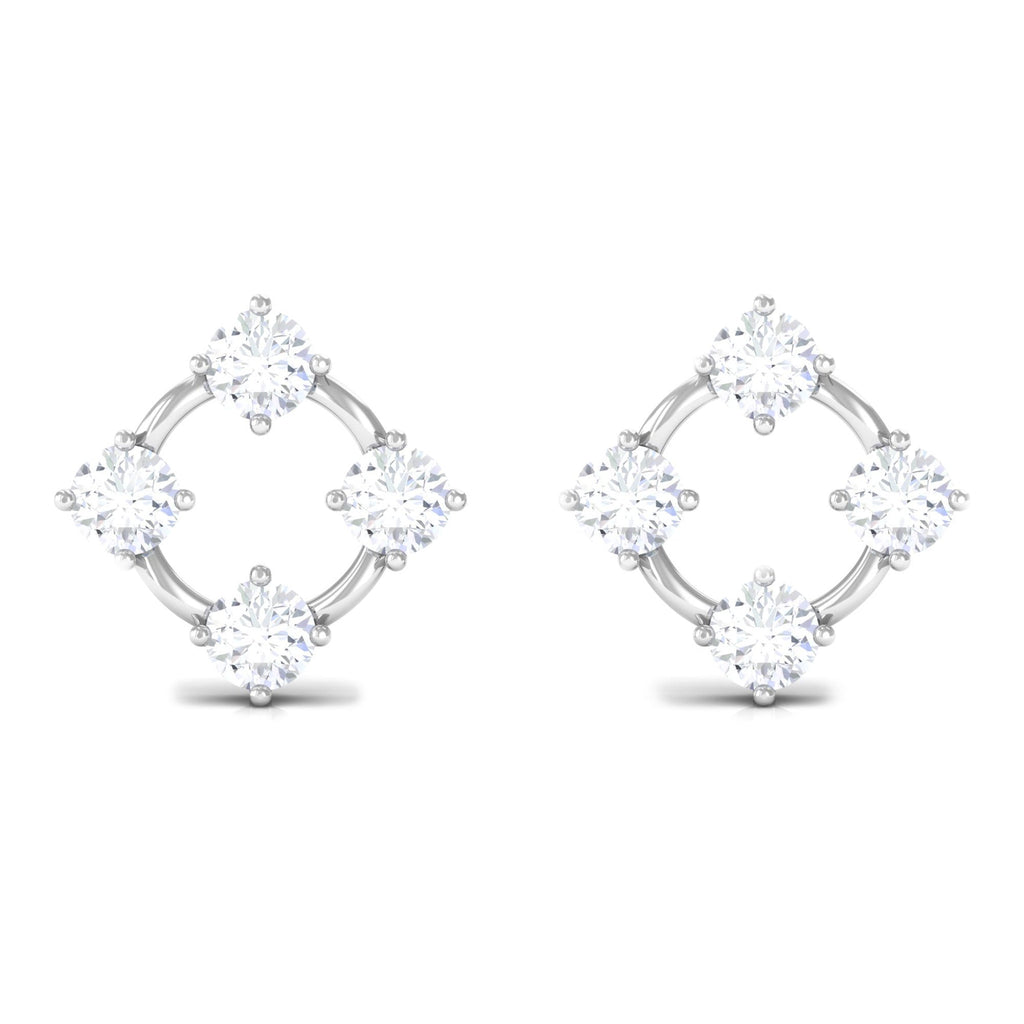 Natural Womens Diamond Stud Earrings with Screw Back