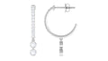 Diamond Hoop Drop Earrings in Bezel Setting