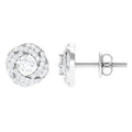 Classic Diamond Cluster Earrings with Screw Back