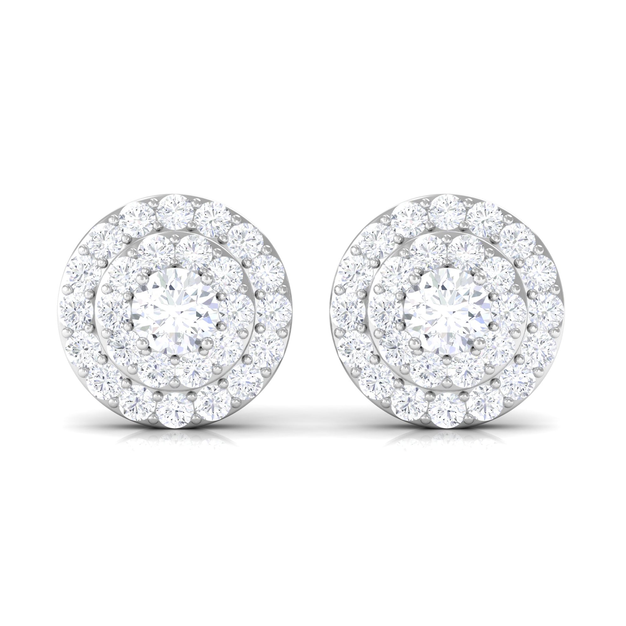 Natural Diamond Cluster Earrings with Certificate