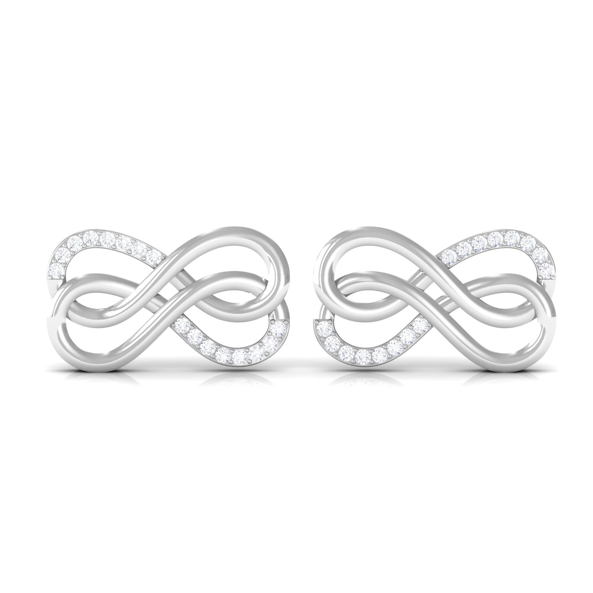 Diamond Twin Infinity Stud Earring