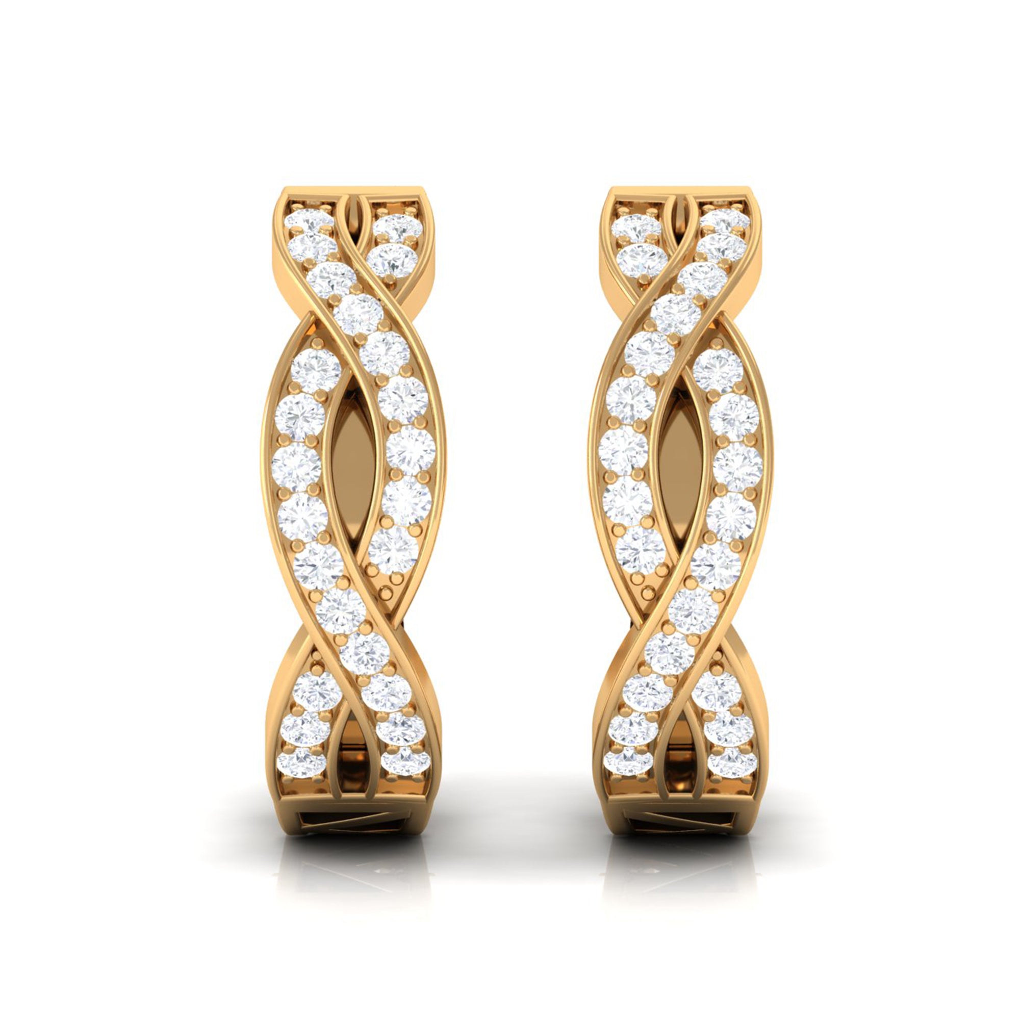 Natural Infinity Style Diamond Hoop Earrings