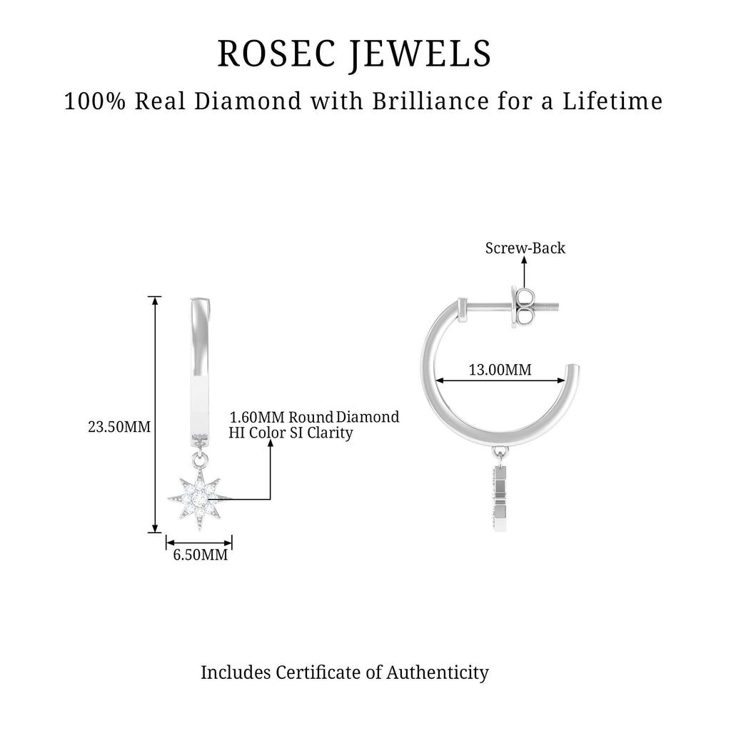 Certified Diamond Star Drop Earrings