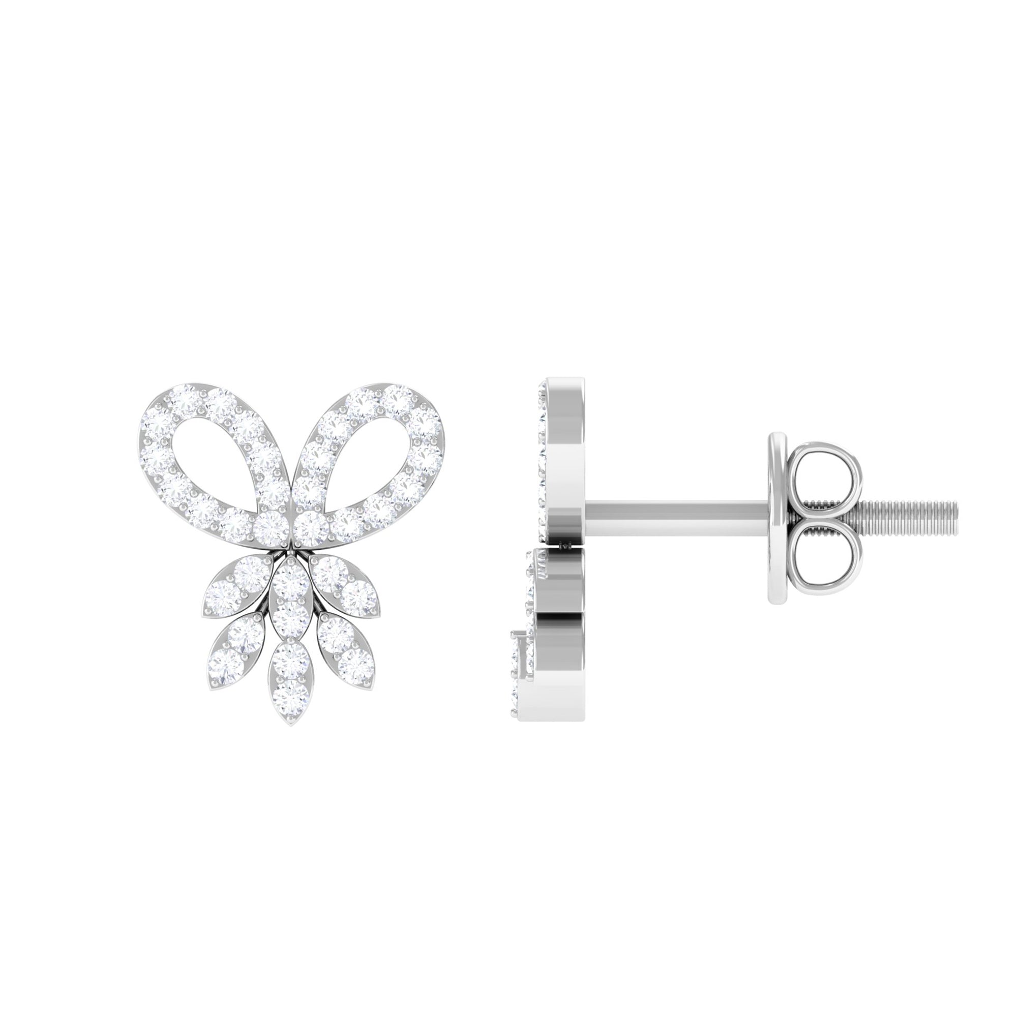 Certified Diamond Bow Earrings For Her