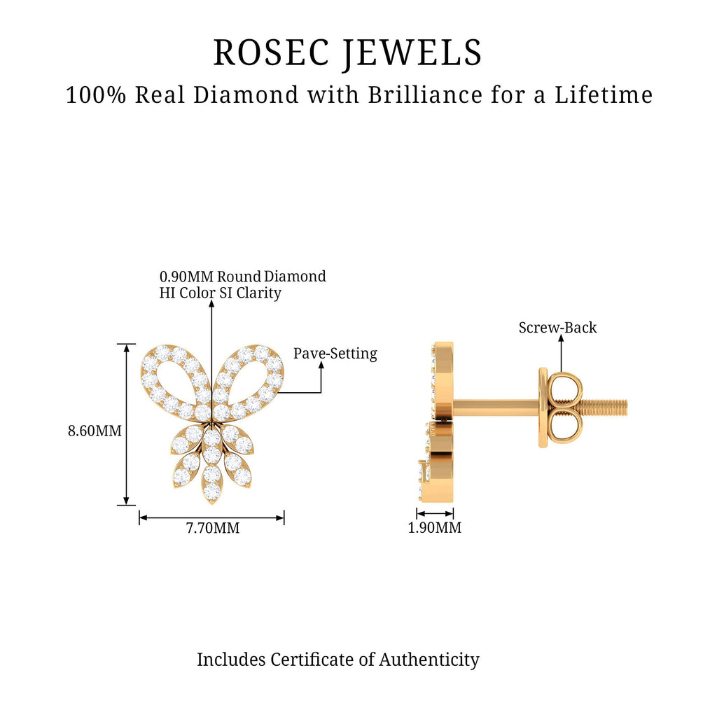 Certified Diamond Bow Earrings For Her