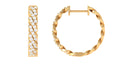 Natural Diamond Twisted Hoop Earrings with Certificate