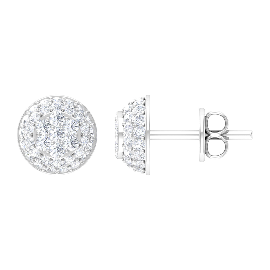 Certified Diamond Bridal Stud Earring with Screw Back