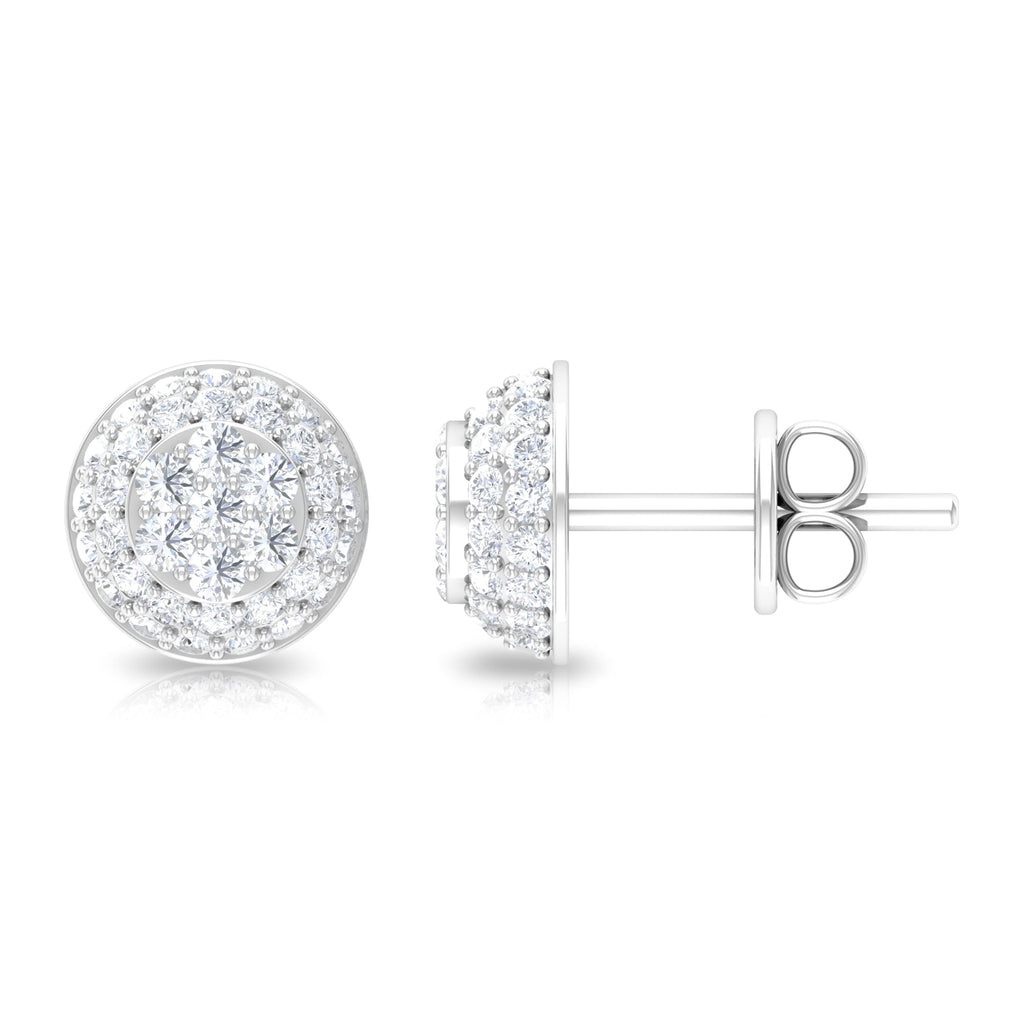 Certified Diamond Bridal Stud Earring with Screw Back