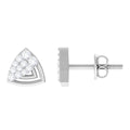 Genuine Diamond Geometric Stud Earrings with Screw Back