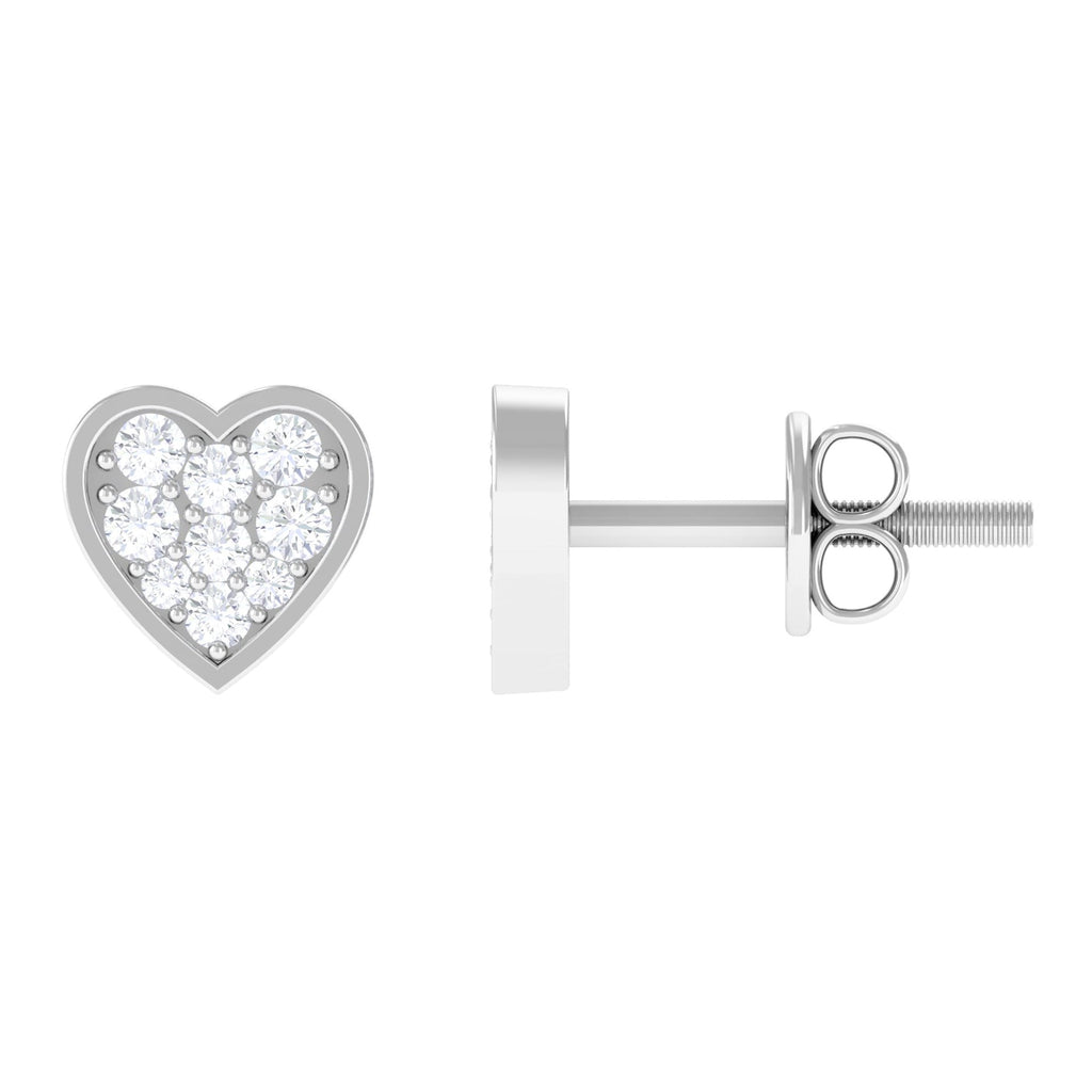Natural Diamond Heart Shape Stud Earrings with Certificate