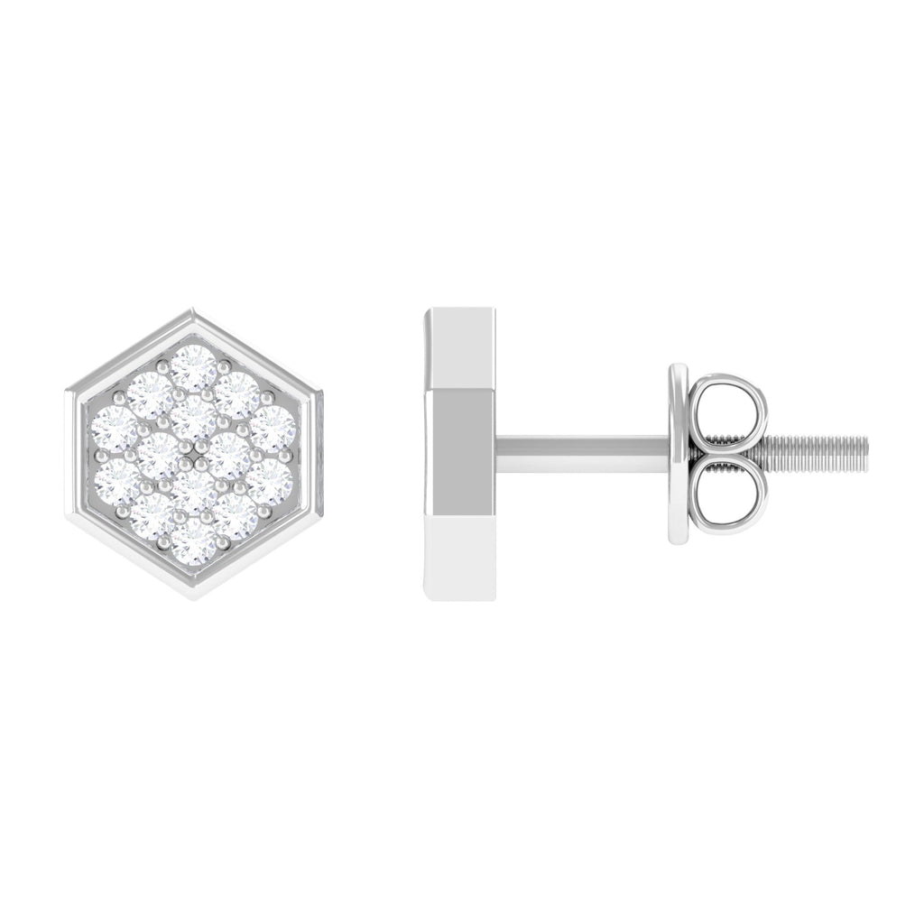 Minimal Diamond Geometric Earrings for Everyday