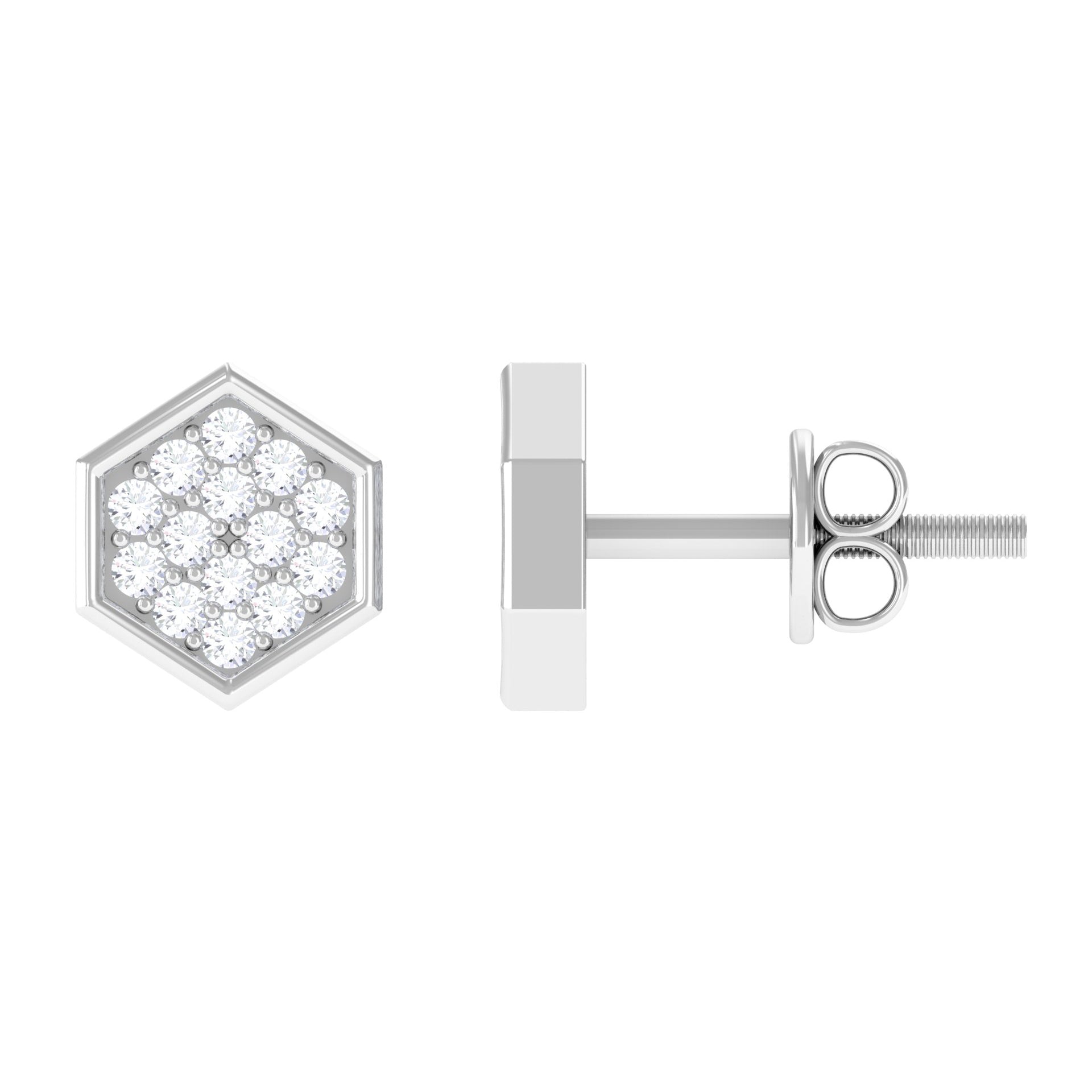 Minimal Diamond Geometric Earrings for Everyday