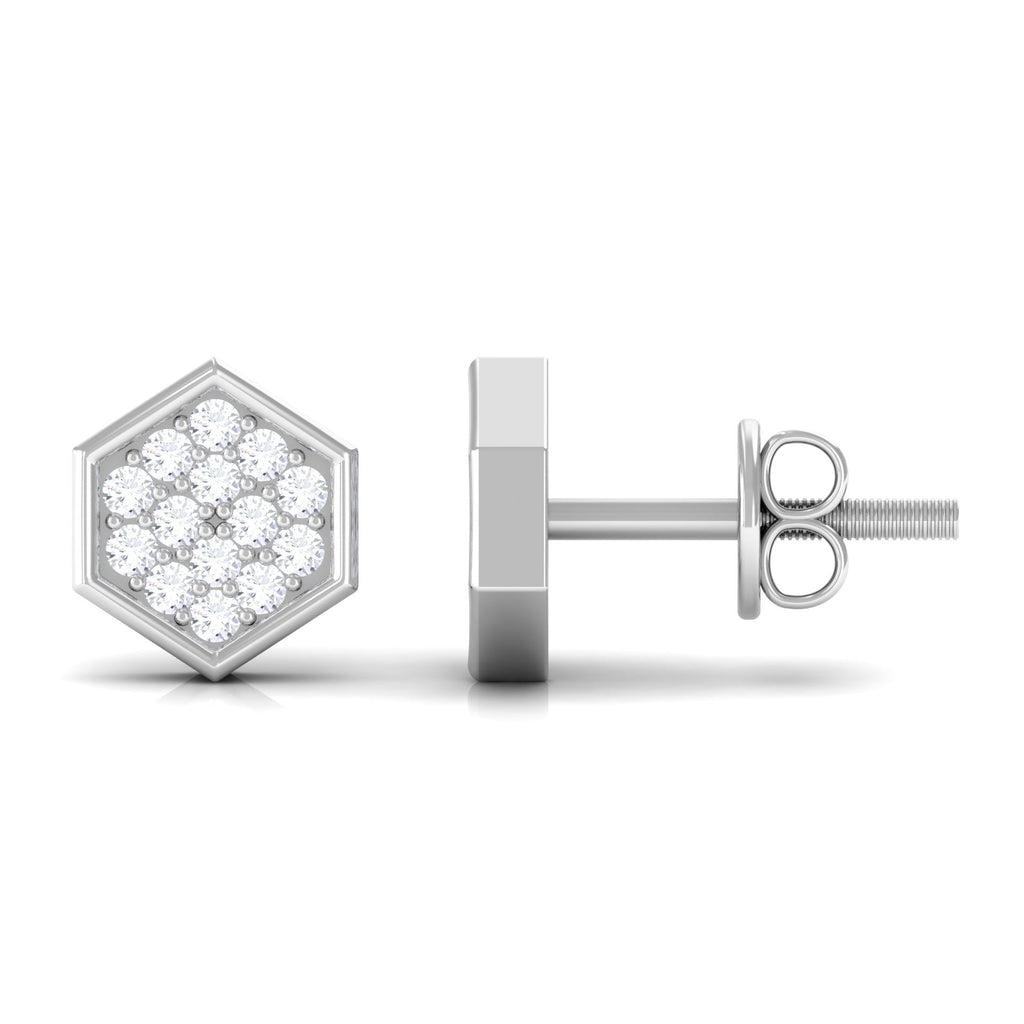 Minimal Diamond Geometric Earrings for Everyday
