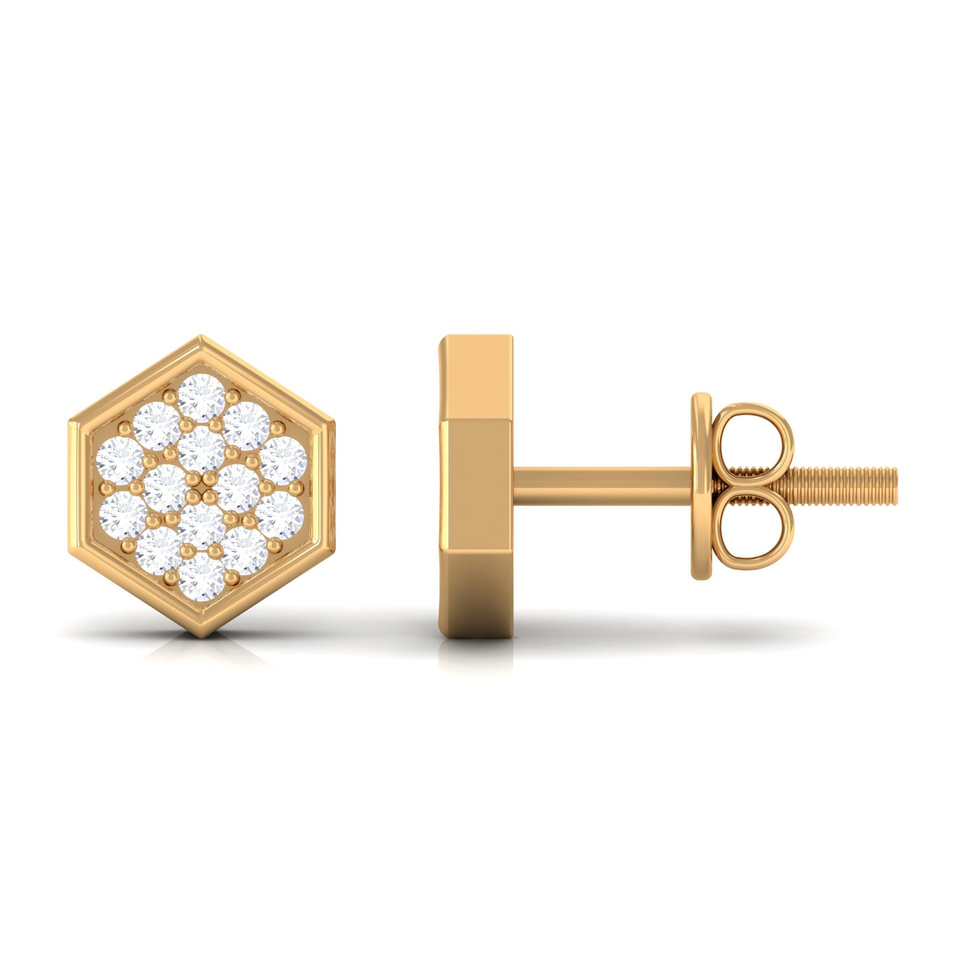 Minimal Diamond Geometric Earrings for Everyday