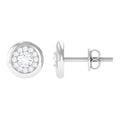 Certified Real Diamond Cluster Stud Earrings with Screw Back