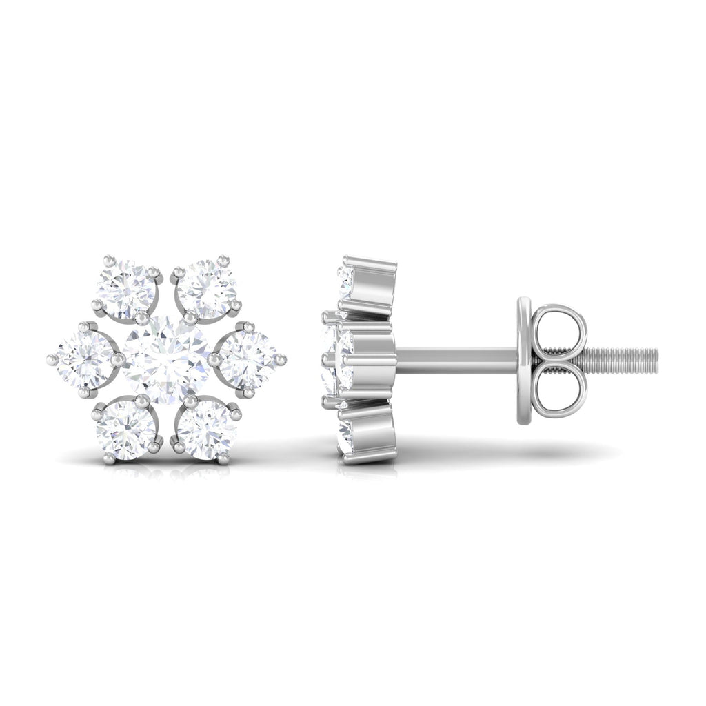 Certified Natural Diamond Cluster Earrings