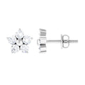 Certified Diamond Flower Stud Earrings in Prong Setting