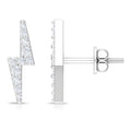 Natural Diamond Thunderbolt Stud Earrings in Gold