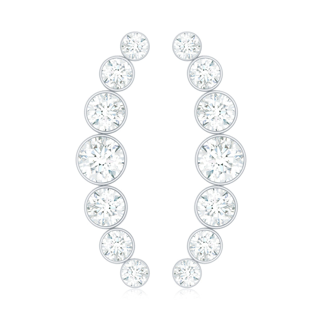 Natural Diamond Climber Earrings with Screw Back