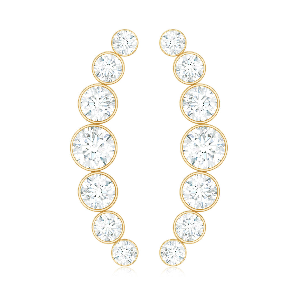 Natural Diamond Climber Earrings with Screw Back