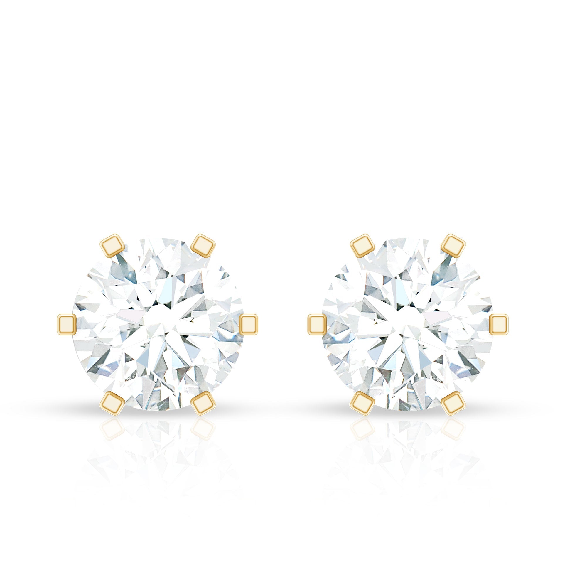Real Diamond Solitaire Martini Stud Earrings
