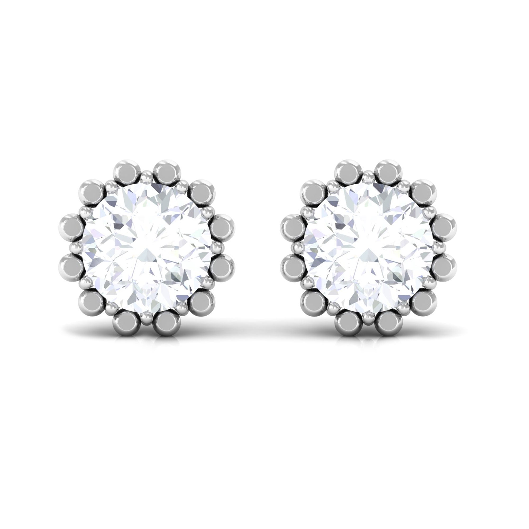 Certified Natural Diamond Studs with Screw Back
