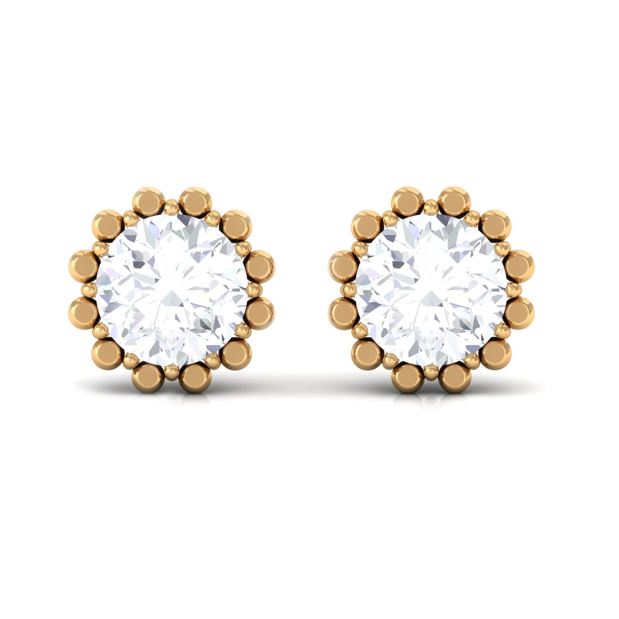 Certified Natural Diamond Studs with Screw Back