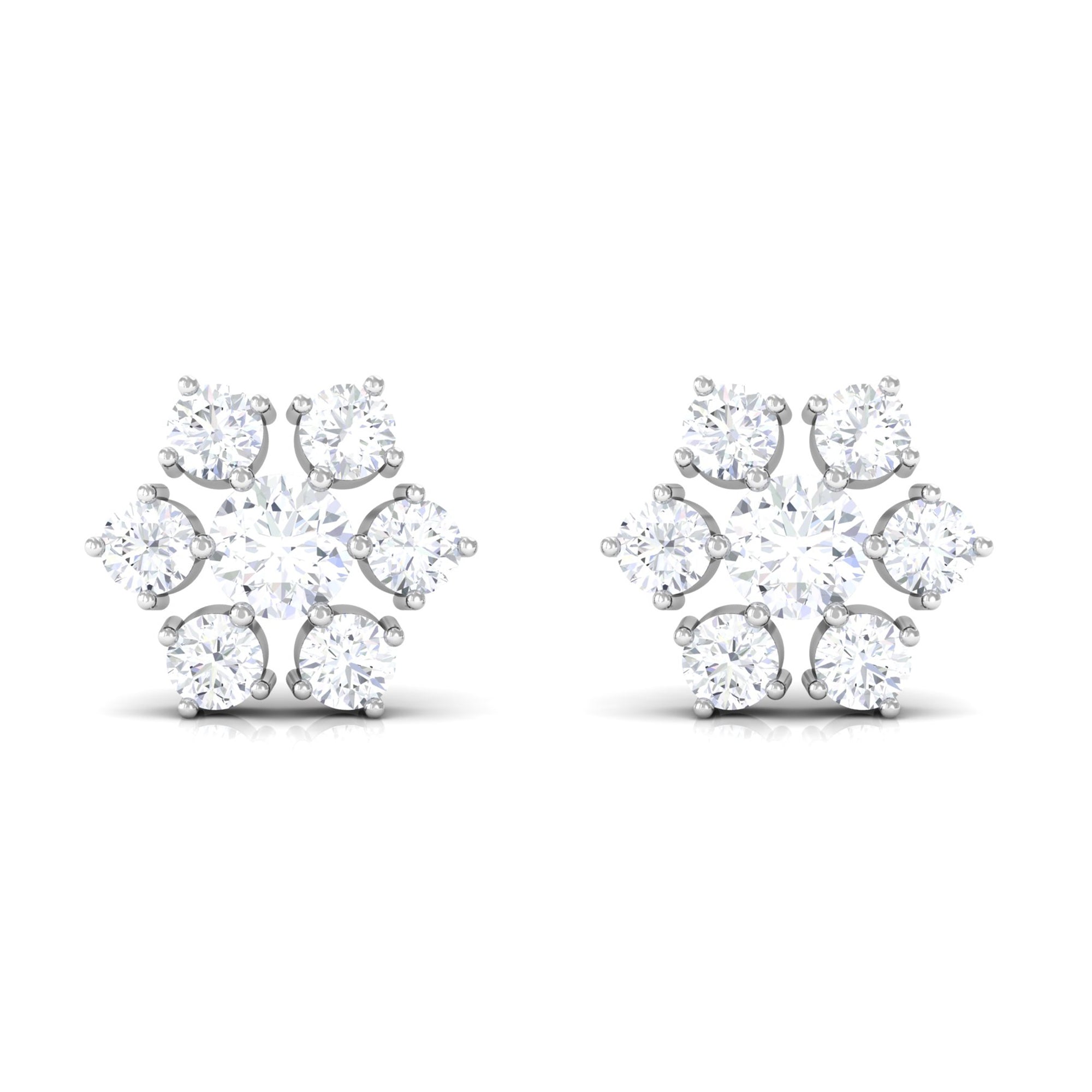 Certified Natural Diamond Cluster Earrings