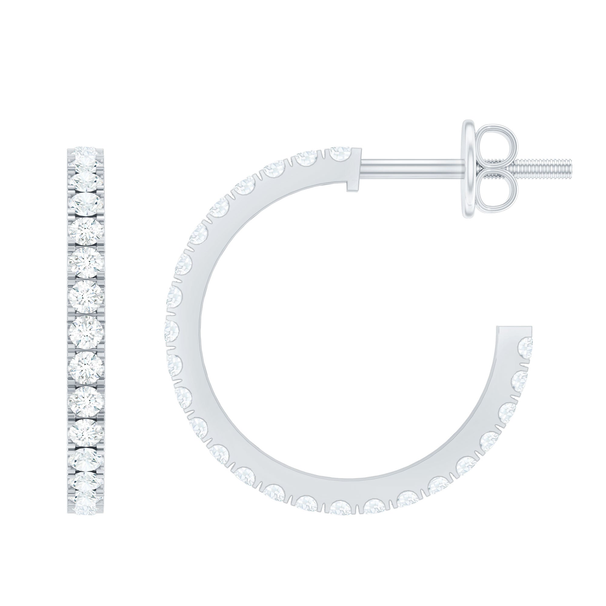 Certified Moissanite Hoop Earrings