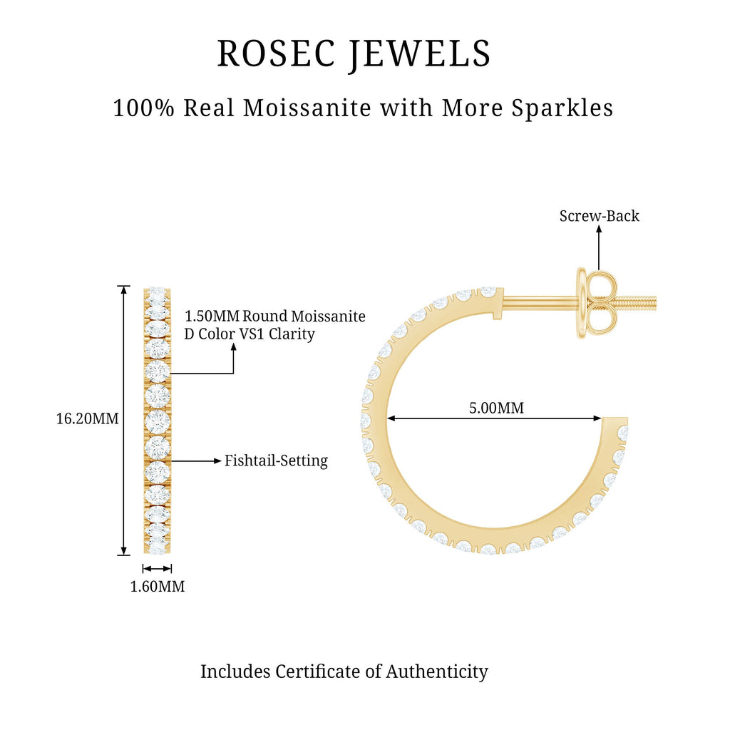Certified Moissanite Hoop Earrings
