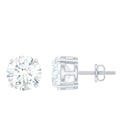2 Carat Round Cut Moissanite Solitaire Stud Earrings