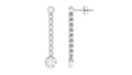 1 CT Round Moissanite Dangle Chain Earrings in Gold