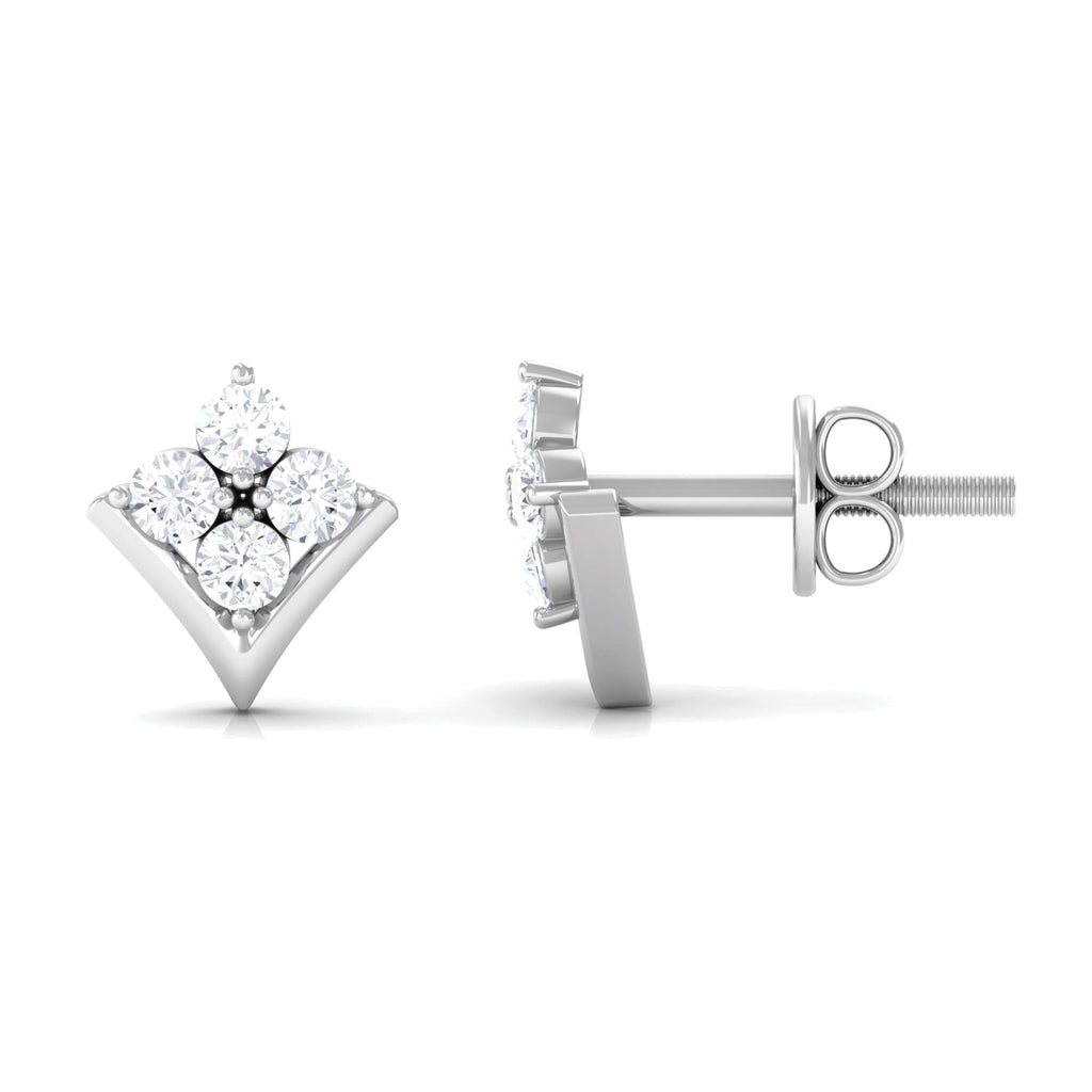 0.5 CT Certified Moissanite Flower Stud Earrings in Gold