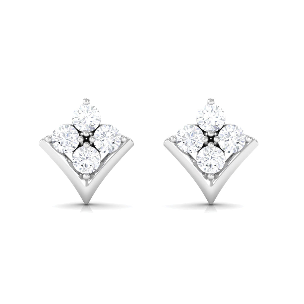 0.5 CT Certified Moissanite Flower Stud Earrings in Gold