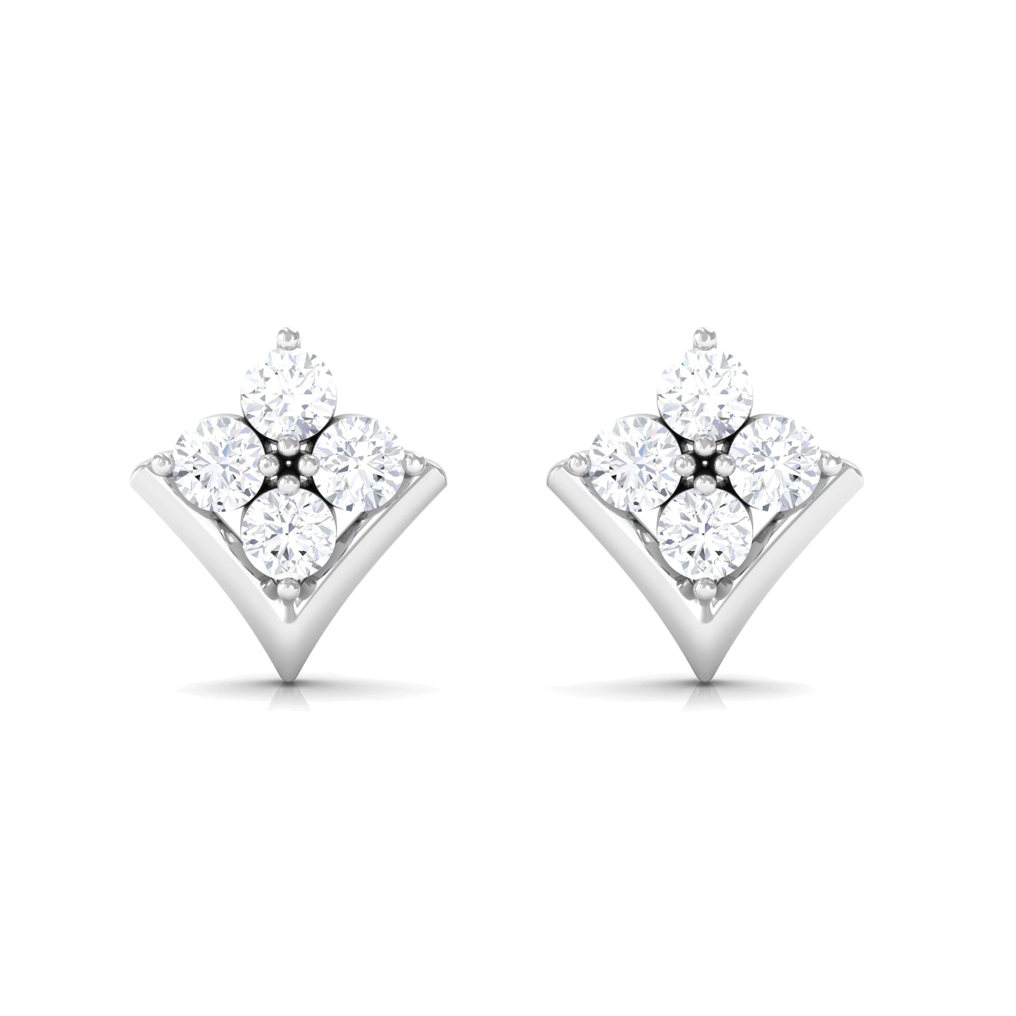 0.5 CT Certified Moissanite Flower Stud Earrings in Gold