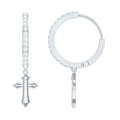 Certified Moissanite Cross Drop Earrings