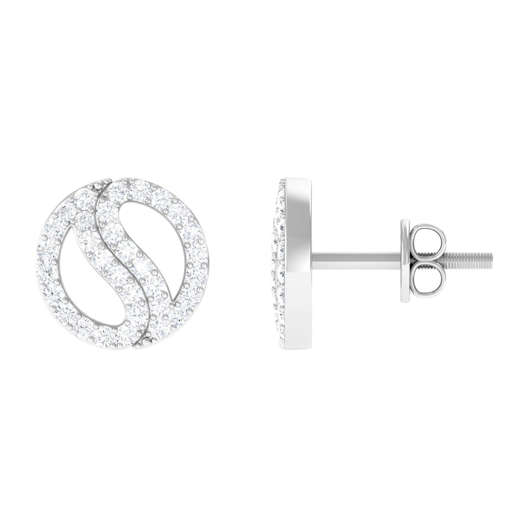 1/2 CT Classic Real Diamond Round Stud Earrings in Gold