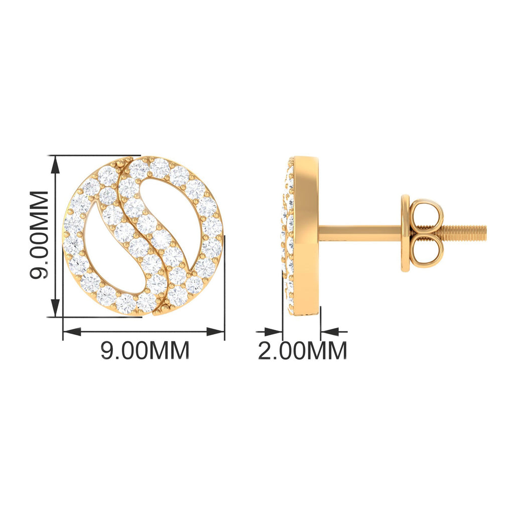 1/2 CT Classic Real Diamond Round Stud Earrings in Gold