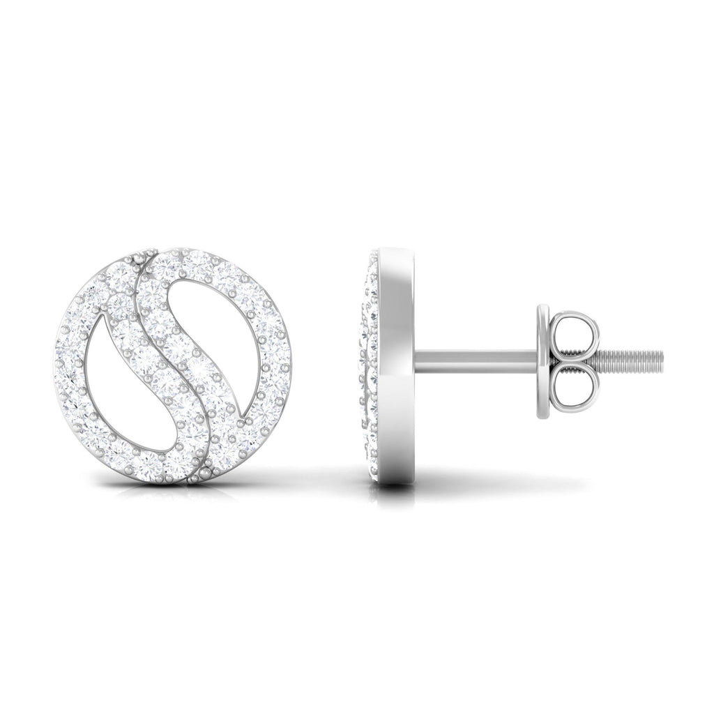 1/2 CT Classic Real Diamond Round Stud Earrings in Gold