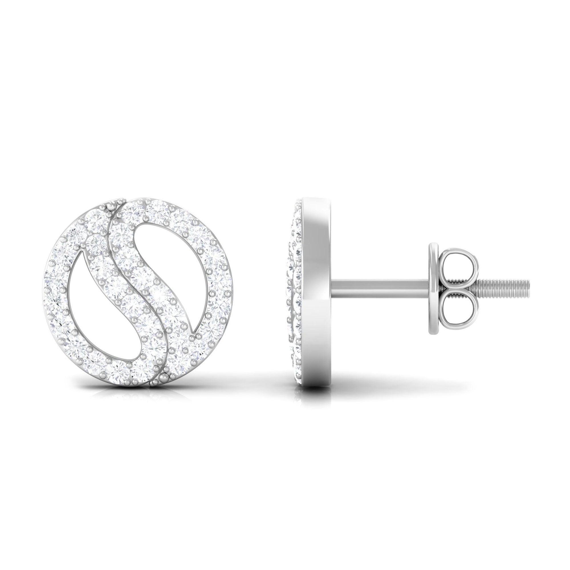 1/2 CT Classic Real Diamond Round Stud Earrings in Gold