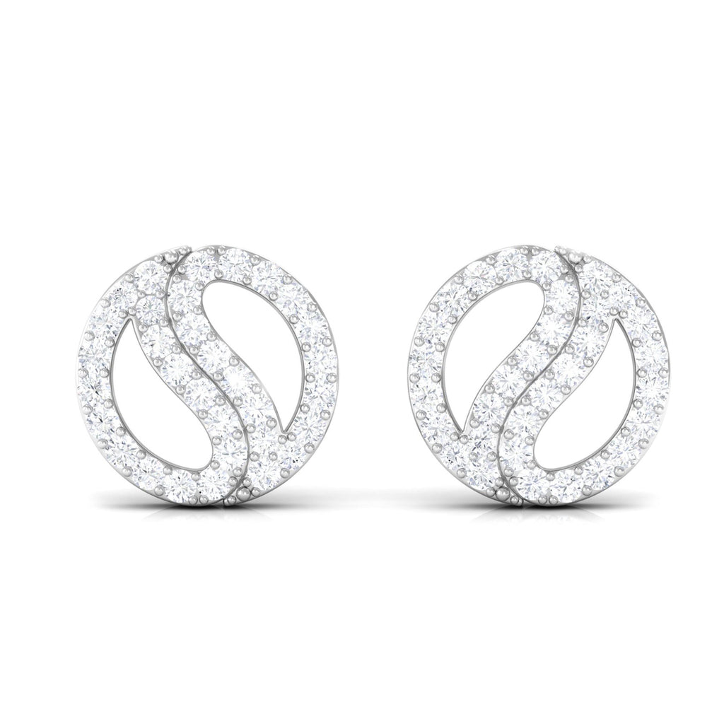 1/2 CT Classic Real Diamond Round Stud Earrings in Gold