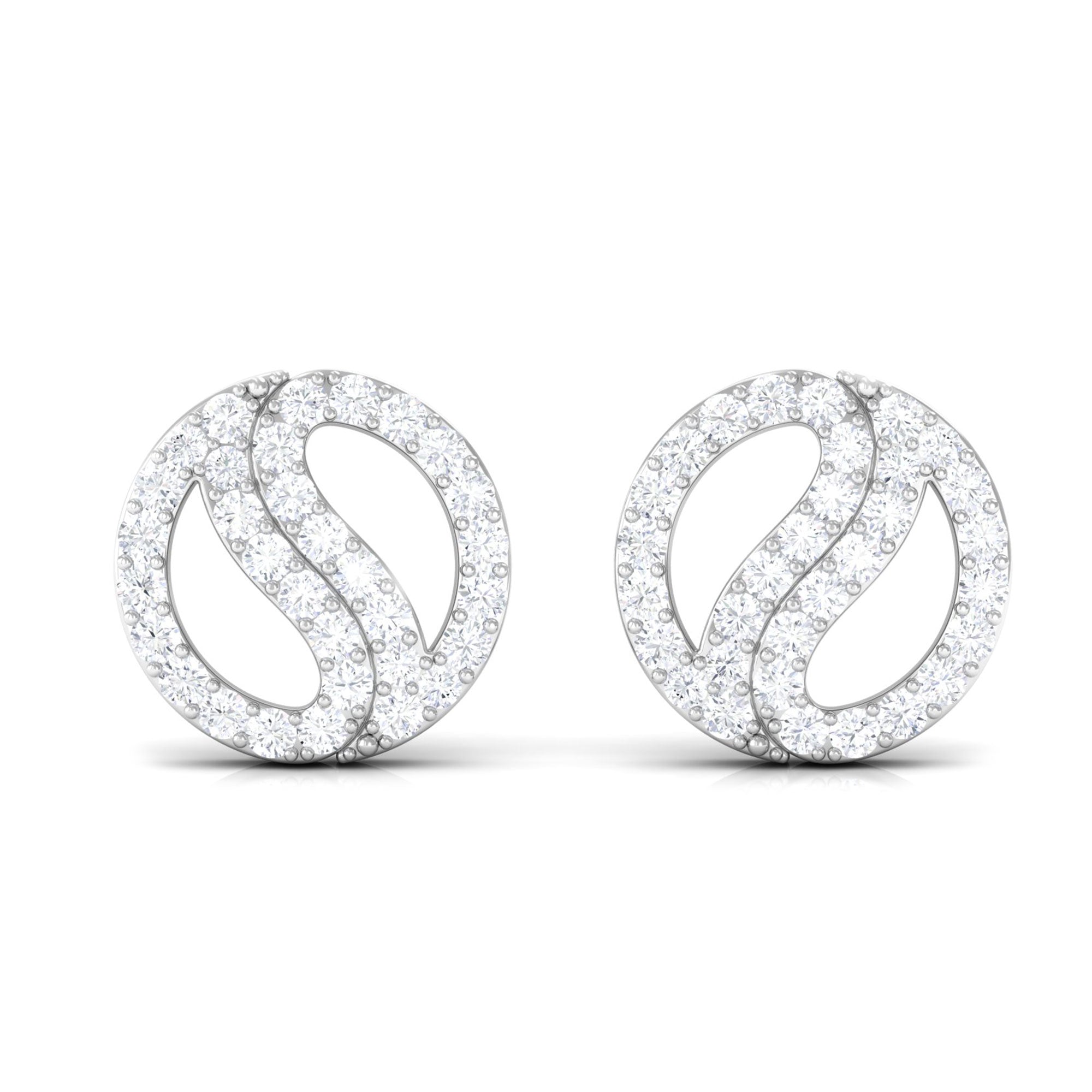 1/2 CT Classic Real Diamond Round Stud Earrings in Gold