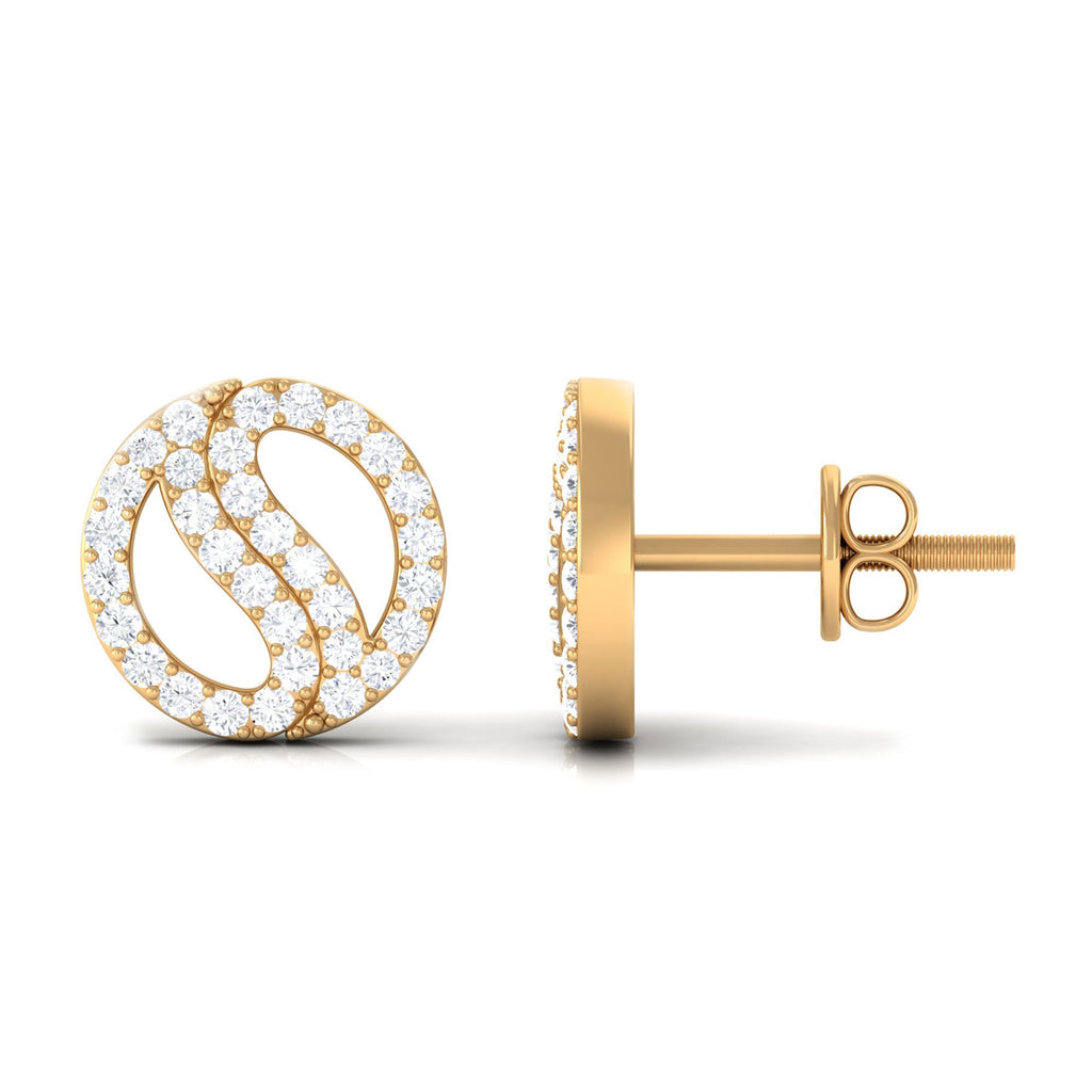 1/2 CT Classic Real Diamond Round Stud Earrings in Gold