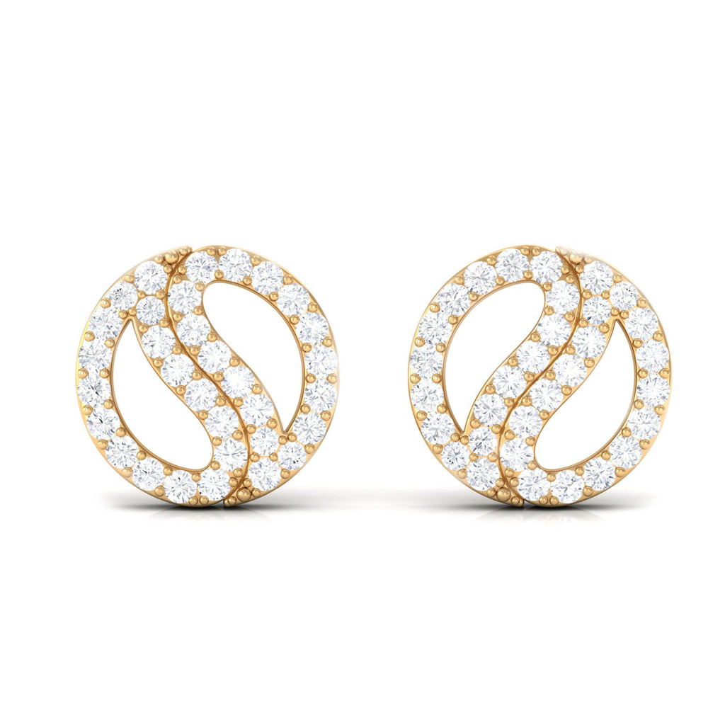 1/2 CT Classic Real Diamond Round Stud Earrings in Gold
