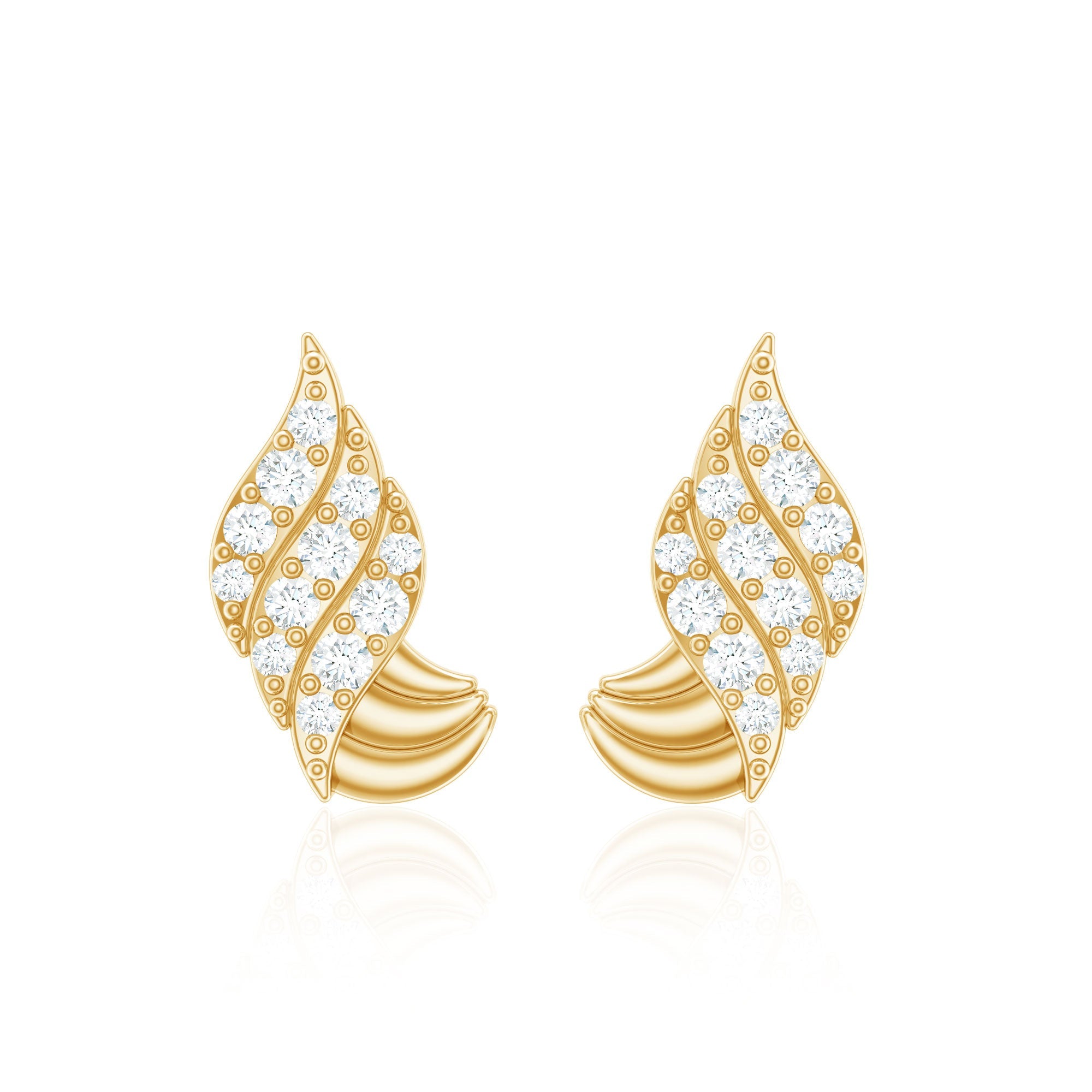 Contemporary Diamond Stud Earrings with Certificate