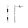 0.50 CT Moissanite Dangle Earrings with Black Enamel