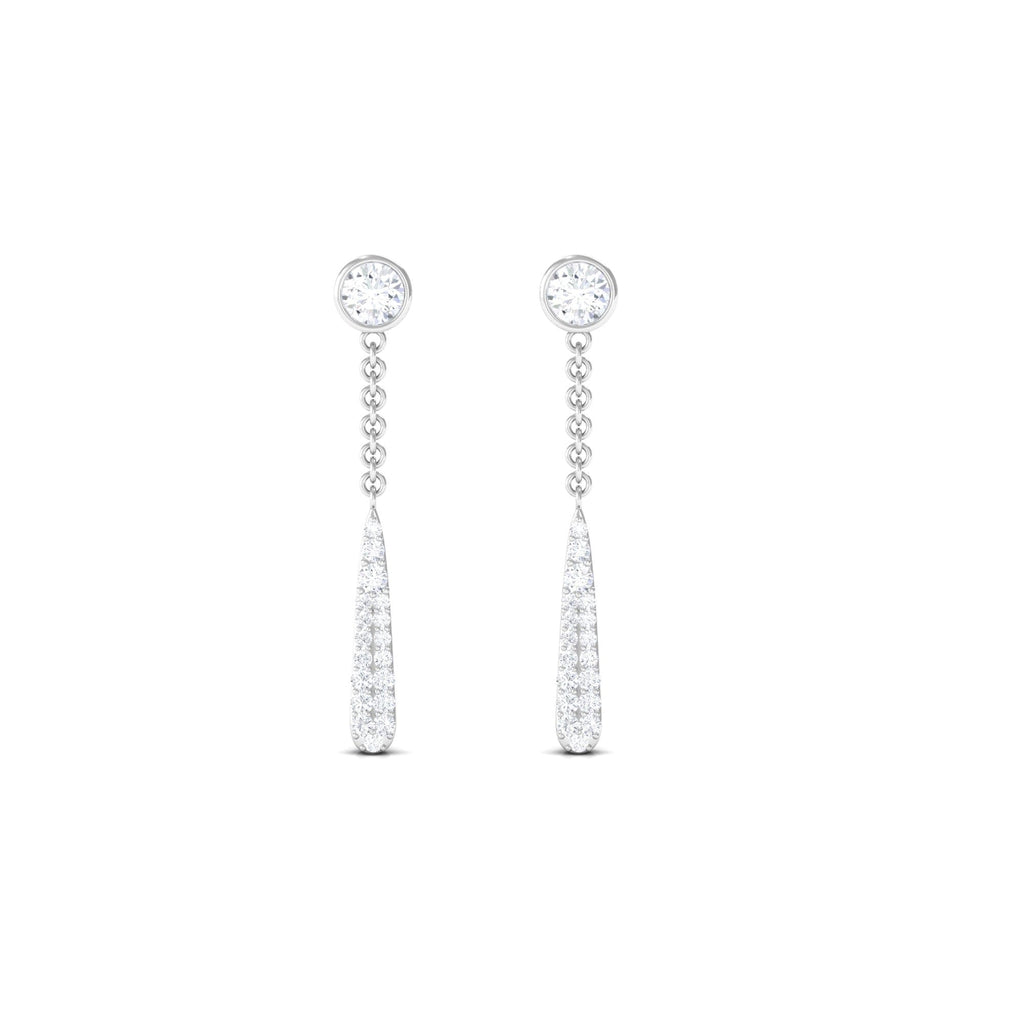0.50 CT Certified Moissanite Chain Dangle Earrings