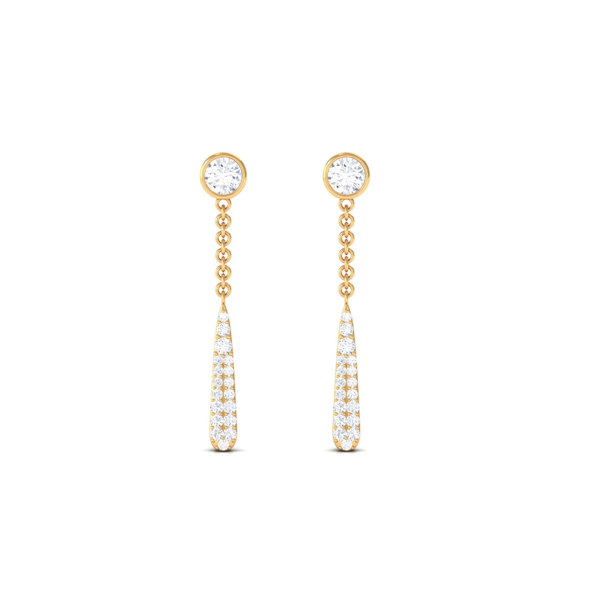 0.50 CT Certified Moissanite Chain Dangle Earrings