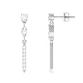 1 CT Moissanite Minimal Dangle Earrings with Screw Back